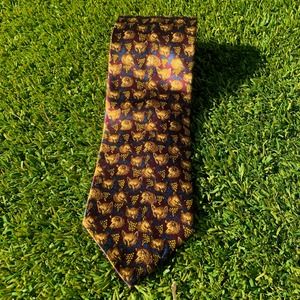 Bottega Veneta Vintage 90s Italian Men's Silk Tie Fox Print